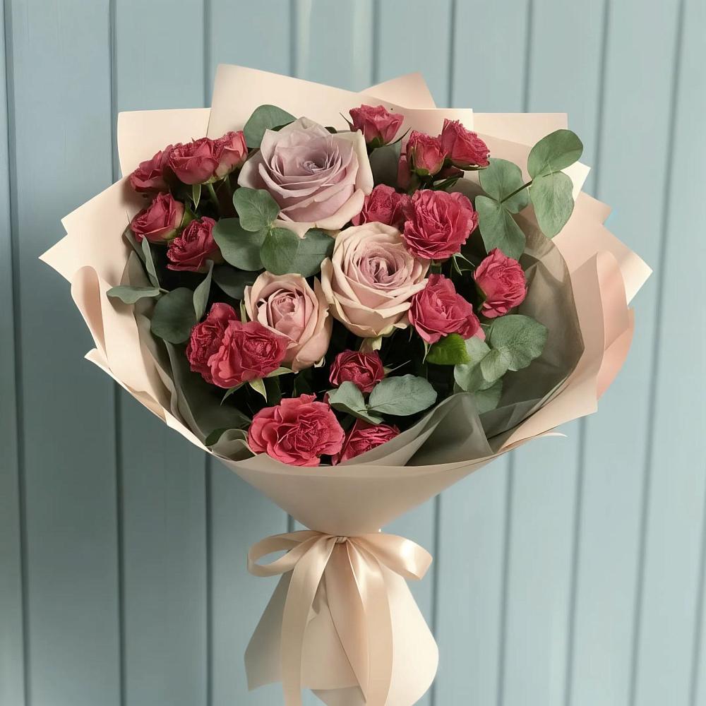 Букет цветов из: Гвоздики и Розы в Медвеженском