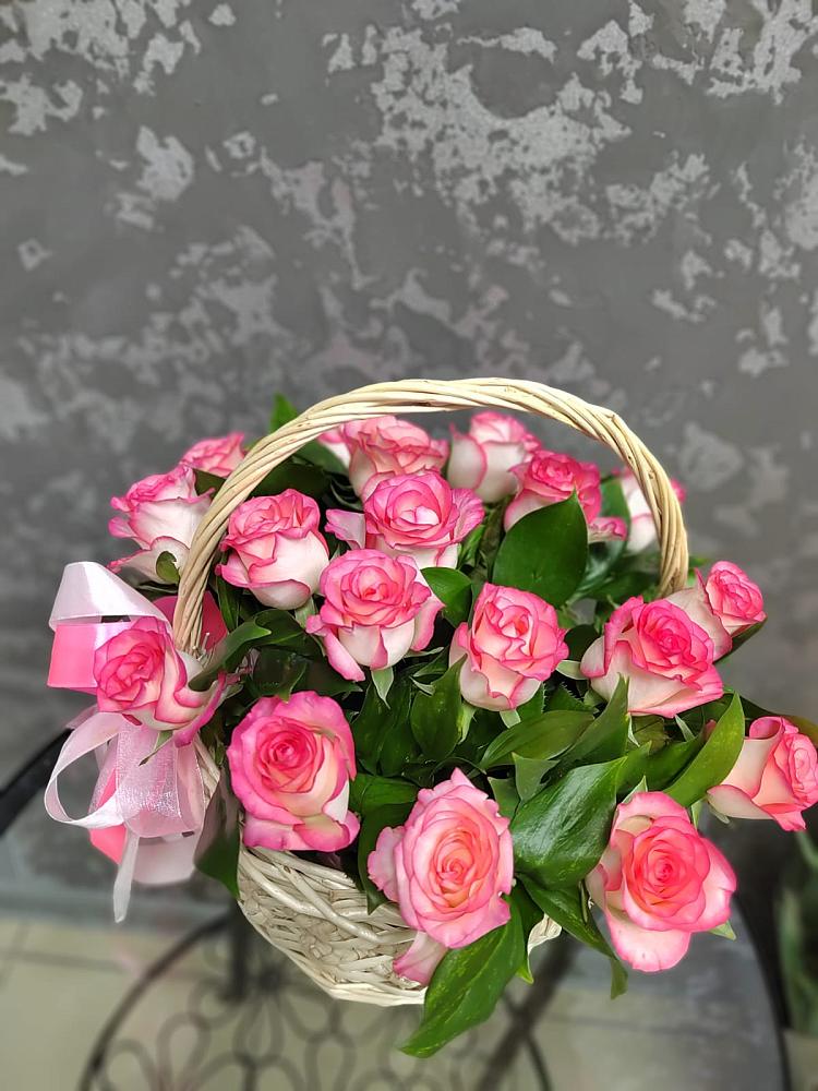 Цветочная композиция из Розы в корзине в Медвеженском