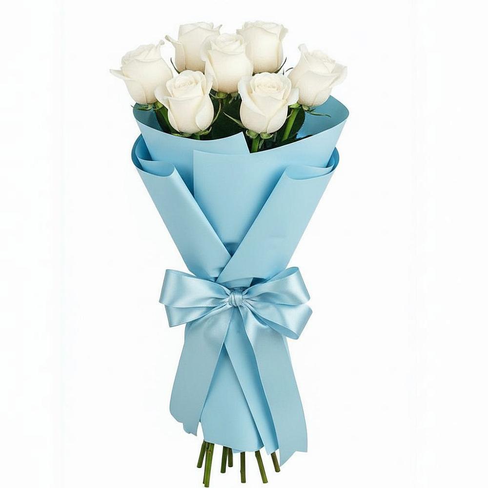 Букет 7 белых роз Проуд в Медвеженском