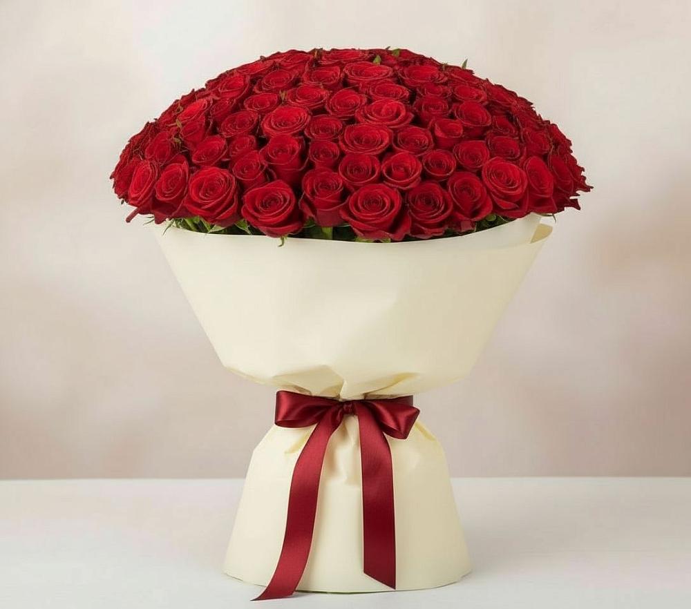 Букет 101 Красная роза Милано в Медвеженском