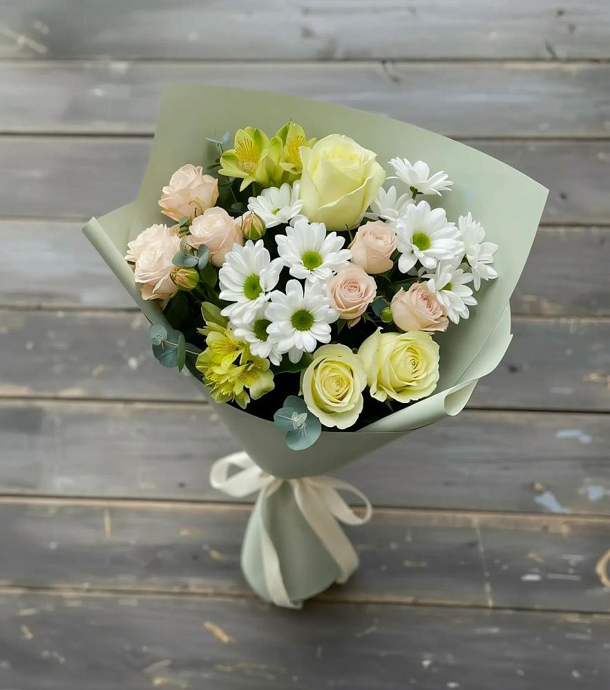 Букет цветов из: Альстромерии, Розы и Хризантемы в Медвеженском