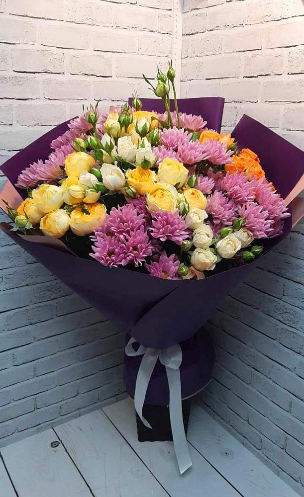 Букет цветов из: Хризантемы и Розы в Медвеженском