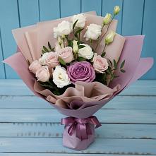 Букет цветов из:  Розы и Лизиантусы в Медвеженском
