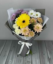 Букет цветов из:  Розы, Герберы и Хризантемы в Медвеженском