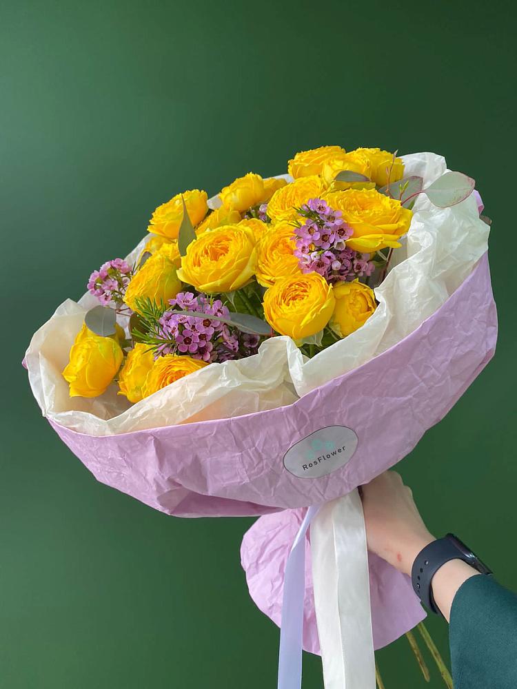Кустовые желтые розы в Медвеженском Букет Кустовые желтые розы в Медвеженском