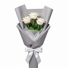 Букет 3 белые розы #REPLACE_PRED# Медвеженском
