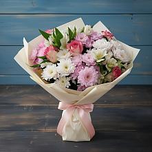 Букет цветов из:  Хризантемы, Альстромерии и Розы в Медвеженском