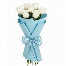 Букет 7 белых роз Проуд в Медвеженском