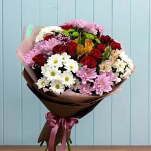 Букет цветов из:  Розы, Хризантемы и Альстромерии в Медвеженском