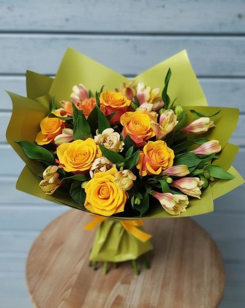 Букет цветов из: Альстромерии и Розы в Медвеженском