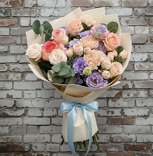 Букет цветов из:  Розы, Лизиантусы и Гвоздики в Медвеженском