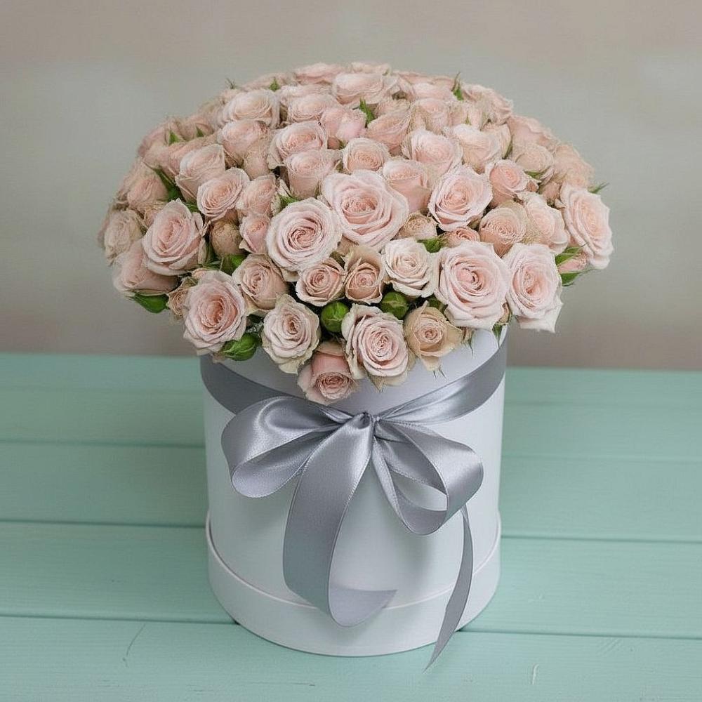 Цветочная композиция из Розы в шляпной коробке в Медвеженском